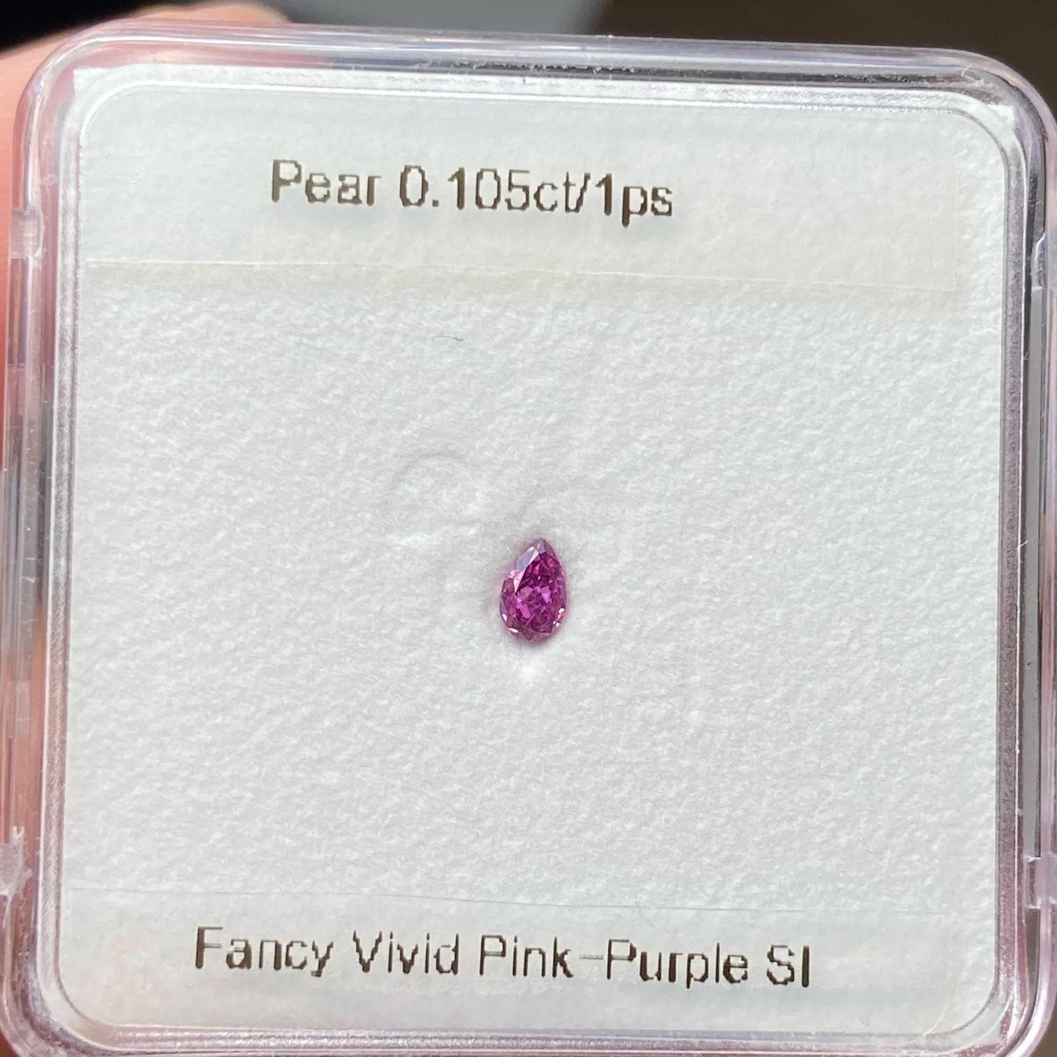GIA 0.105ct ファンシーディープピンクパープルダイヤモンド ルース 
