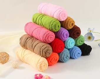 8 Ply Cotton Chunky Yarn: 77 Colors, Knitting & Crochet