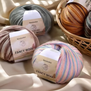 Rainbow Gradient Wool Yarn: Medium Weight for Knitting, Crochet & Weaving