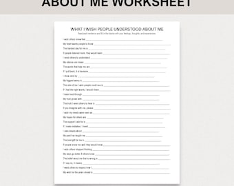 What I Wish People Understood About Me Worksheet, All About Me, Family Therapy, Back to School, Office Games, Social Anxiety, Self Awareness