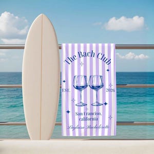 Personalized Bachelorette Beach Towel,Custom Bridesmaid Proposal Gift,Wedding Gift for Bride,Bach Club Towel,Bride Pool Towel image 12