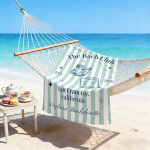 Personalized Bachelorette Beach Towel,Custom Bridesmaid Proposal Gift,Wedding Gift for Bride,Bach Club Towel,Bride Pool Towel image 16