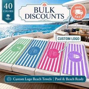 Custom Logo Beach Towel,Personalized Pool Towel,Business Hotel Spa Gift,Quick Dry Towel,Ships from US,Corporate Resort Branding,Summer Gift