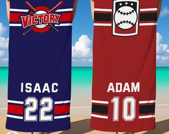 Personalized Team Beach Towel:Custom Softball/Baseball Sport Towel,Swim Gift,School Team Gift,Custom team gift,Hockey Team Gift,Summer Gift