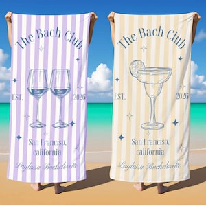 Personalized Bachelorette Beach Towel,Custom Bridesmaid Proposal Gift,Wedding Gift for Bride,Bach Club Towel,Bride Pool Towel image 4