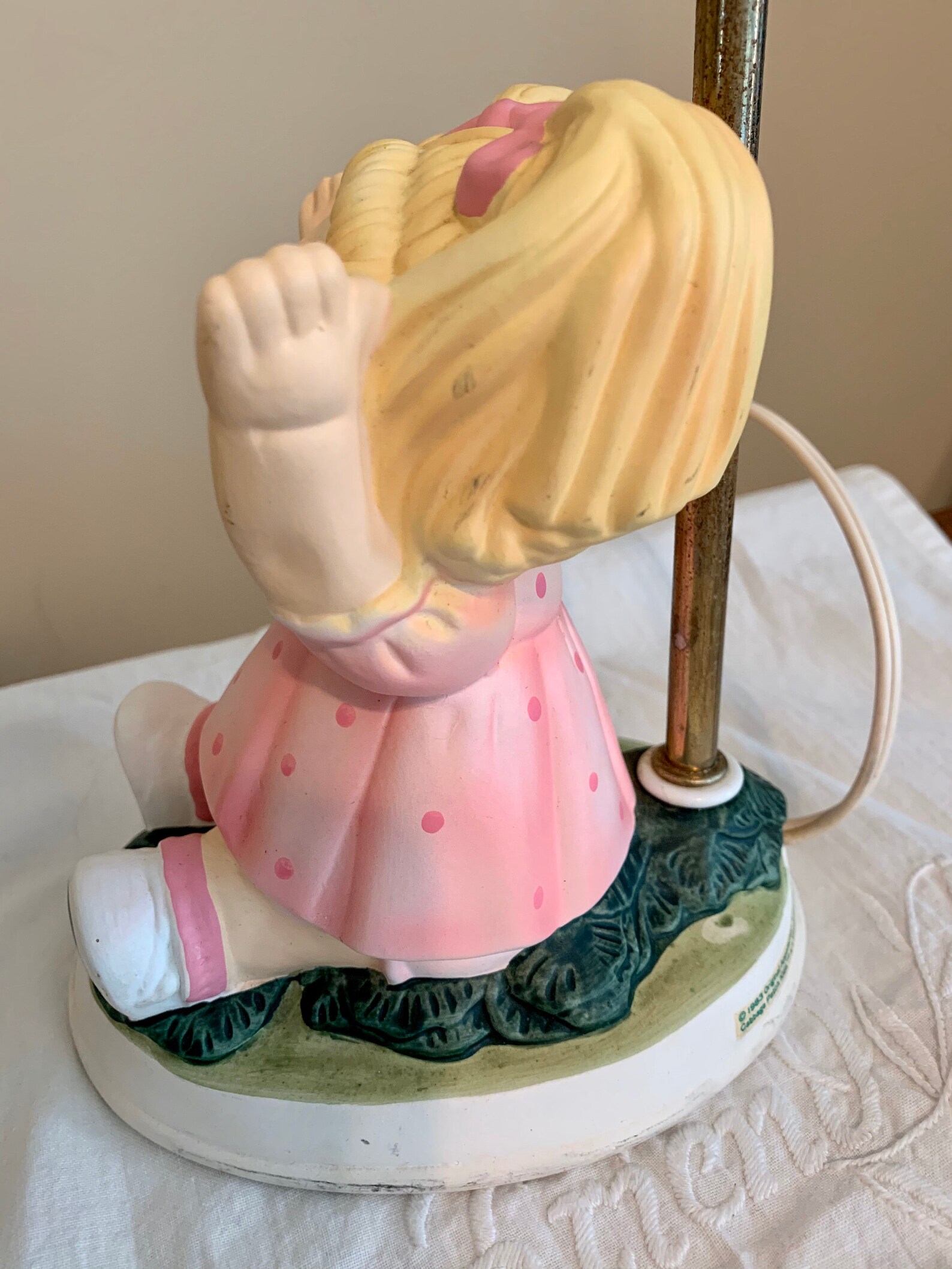 Vintage Cabbage Patch Doll Lamp Blonde Girl Ceramic Good Etsy