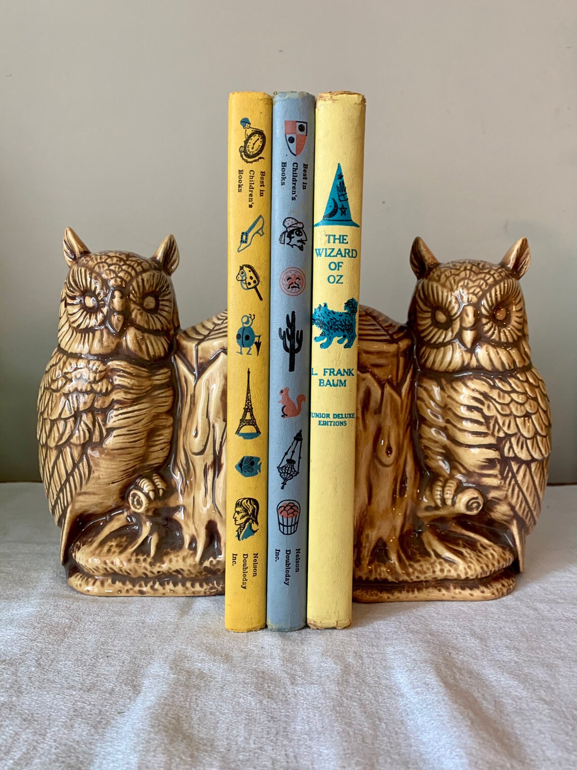 Vintage Ceramic Owl Bookends Pair Childs Library Shelf Decor Etsy