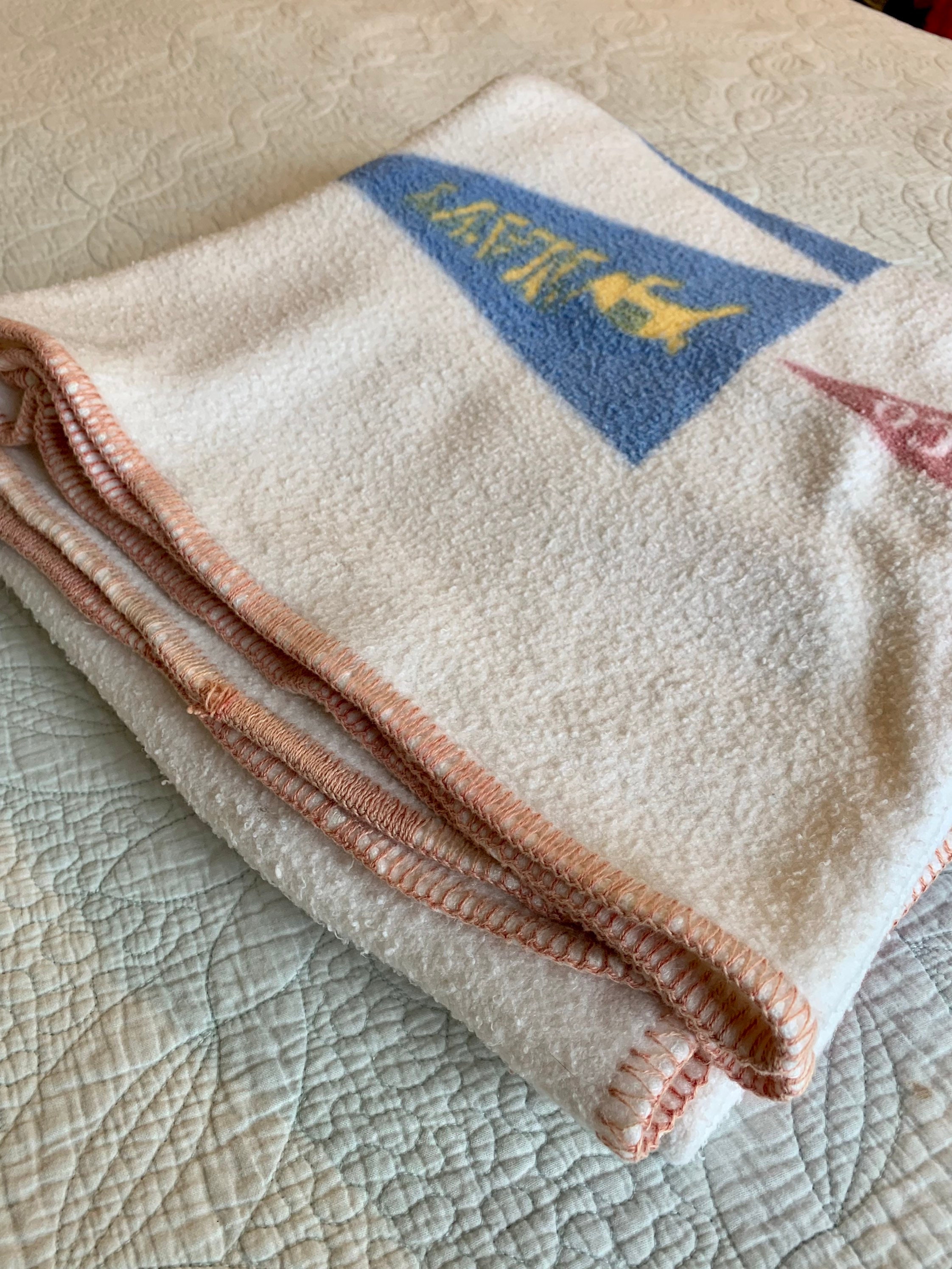 Vintage Twin Chatham Blanket College Pennants Stadium Blanket Etsy