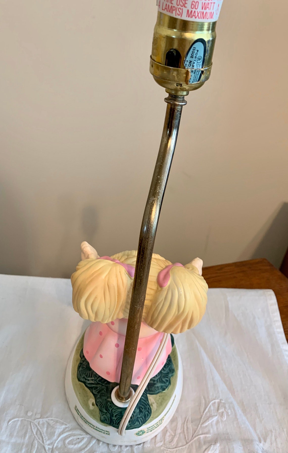 Vintage Cabbage Patch Doll Lamp Blonde Girl Ceramic Good Etsy