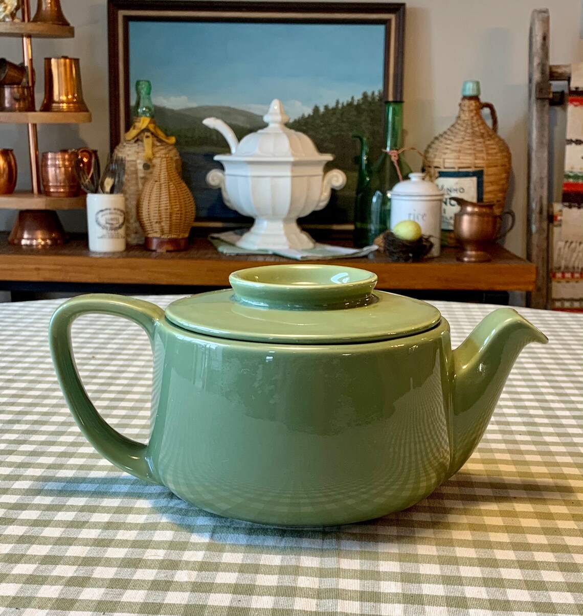 Vintage Hall Pottery Tricolator Product Olive Green Coffee Pot Etsy