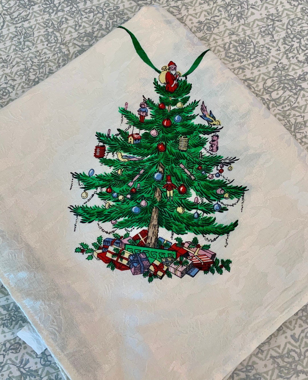 Spode Christmas Tree Tablecloth Cotton Polyester 60 X 102 Etsy