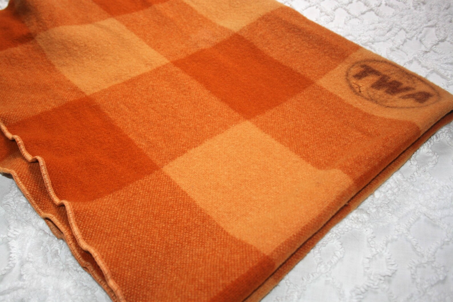 Vintage TWA Pendleton Wool Plaid Throw Airline Blanket Orange Etsy