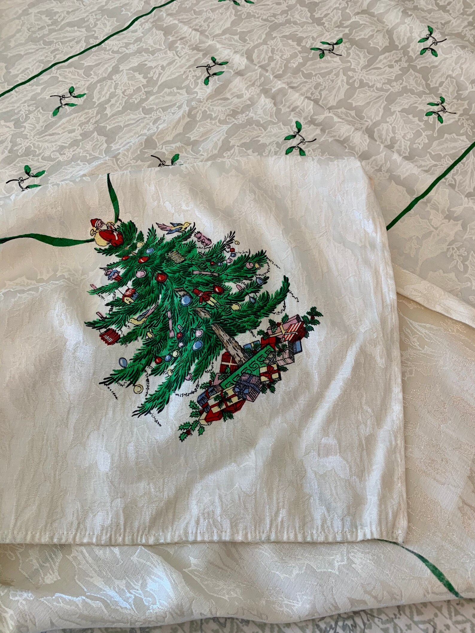 Spode Christmas Tree Tablecloth Cotton Polyester 60 X 102 Etsy
