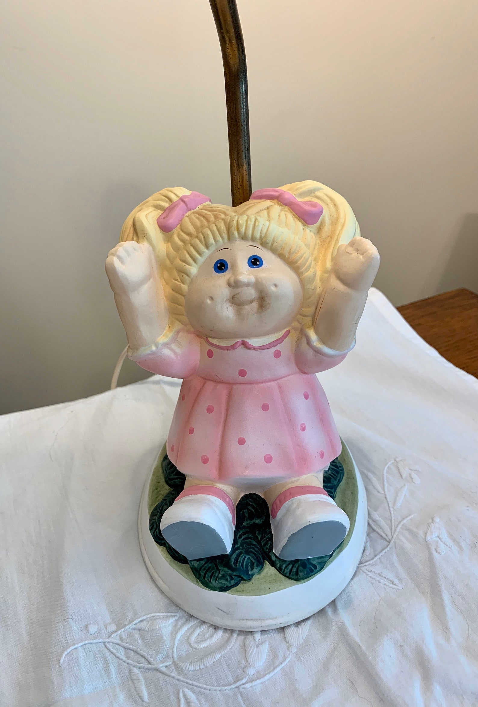Vintage Cabbage Patch Doll Lamp Blonde Girl Ceramic Good Etsy