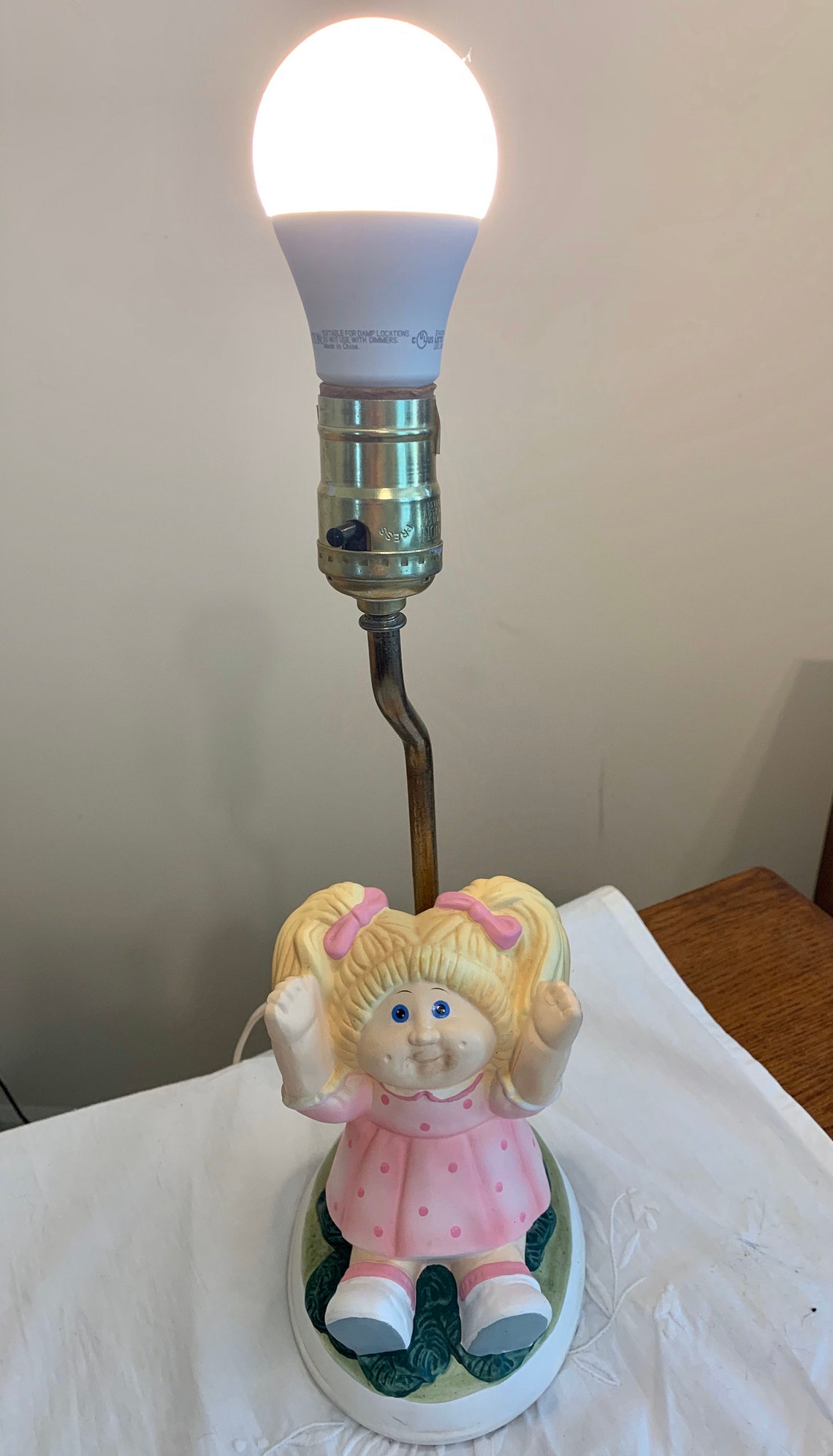 Vintage Cabbage Patch Doll Lamp Blonde Girl Ceramic Good Etsy