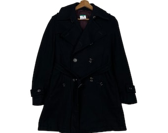 Vintage Masaki Matsushima Black Belted Trench Coat - Japanese