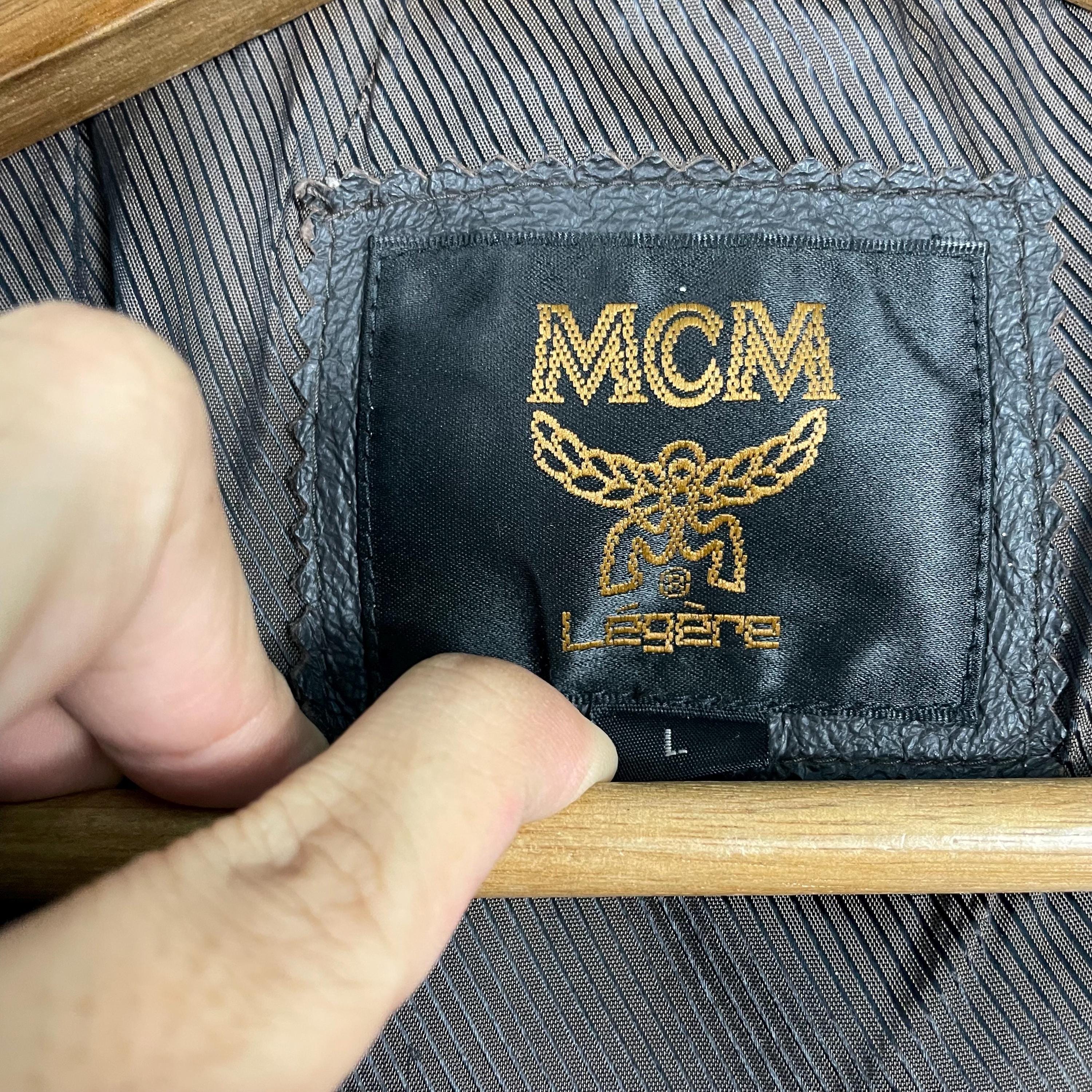MCM Leather Down Jacket - Etsy