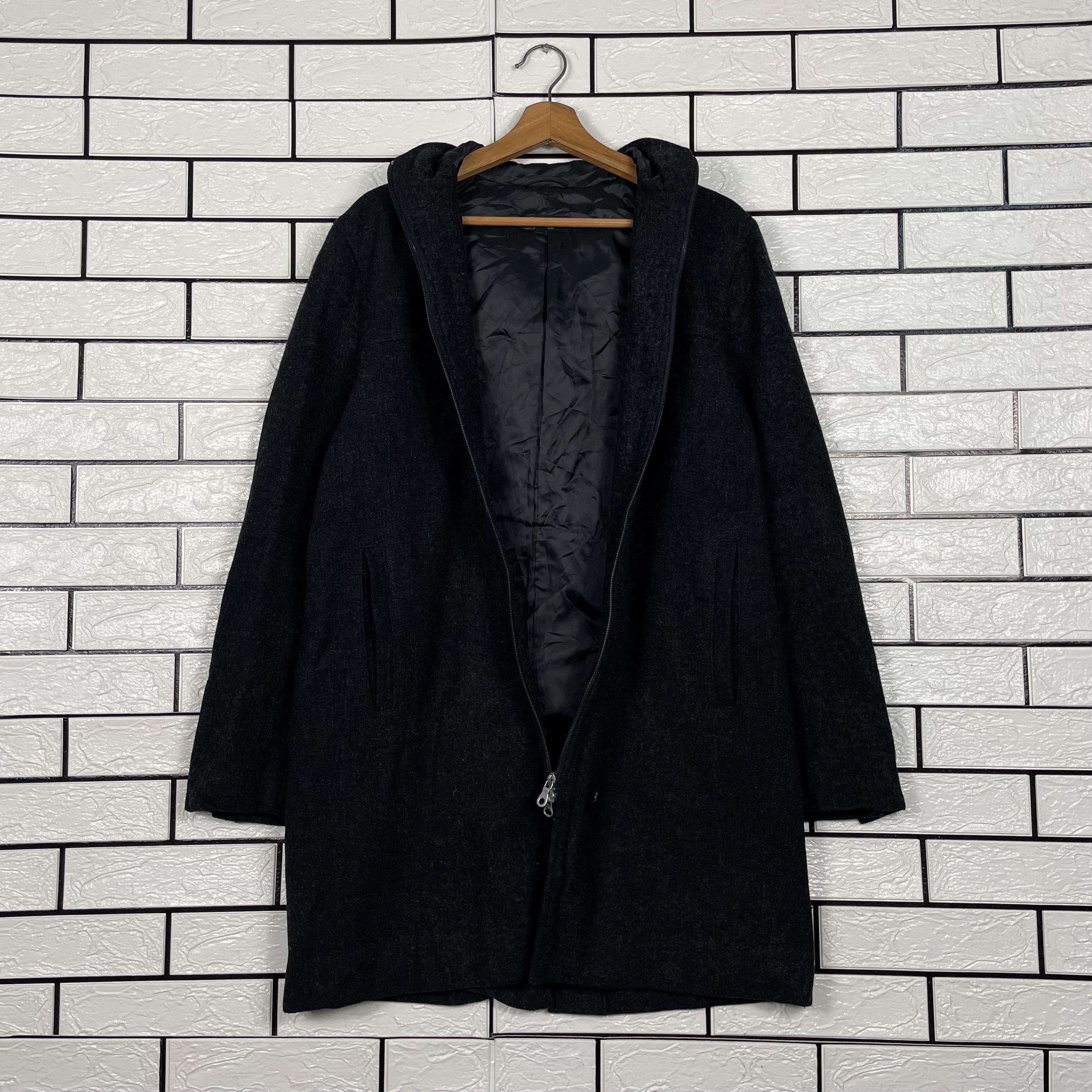 Michel Klein Homme Paris Black Wool Hooded Overcoat - Etsy