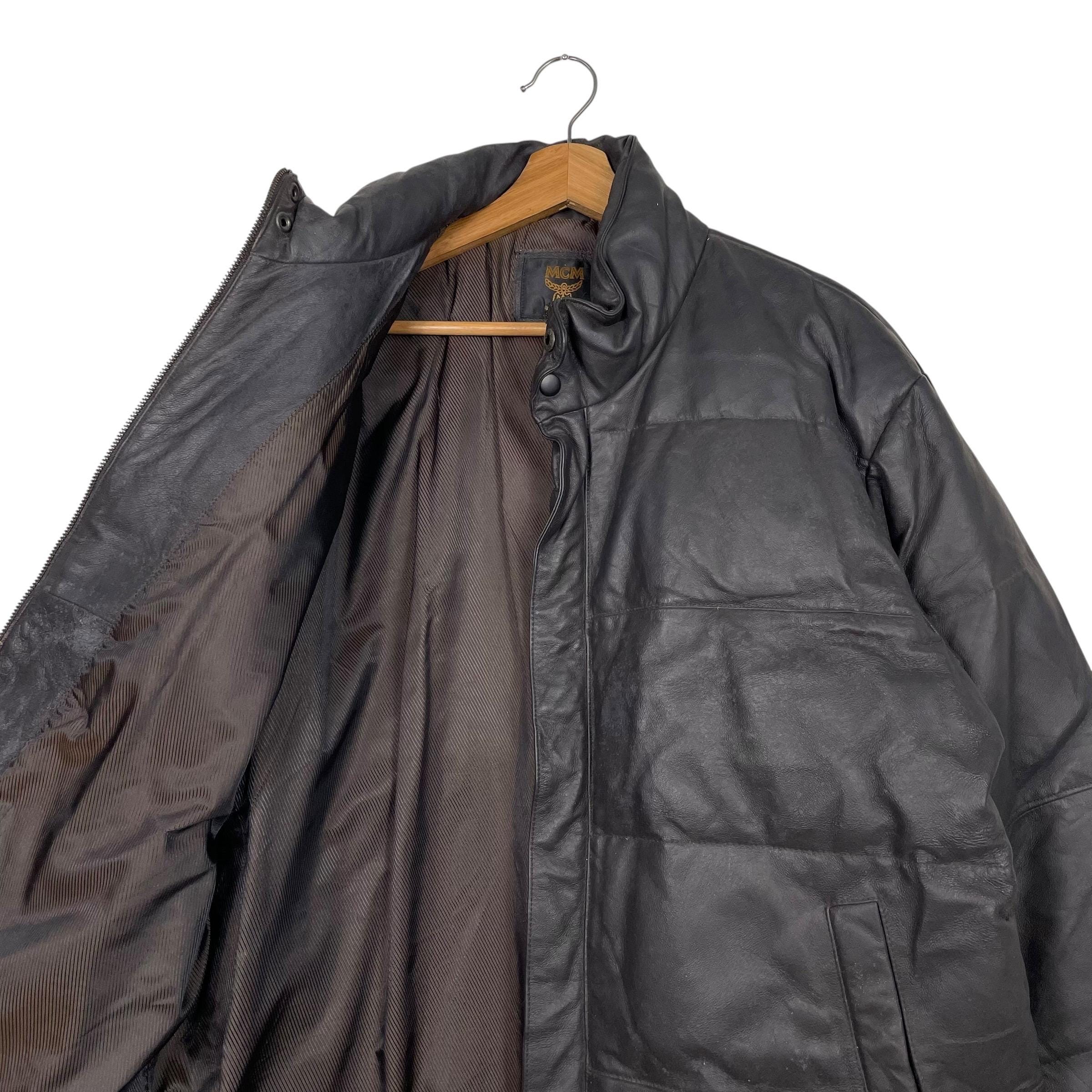 MCM Leather Down Jacket - Etsy