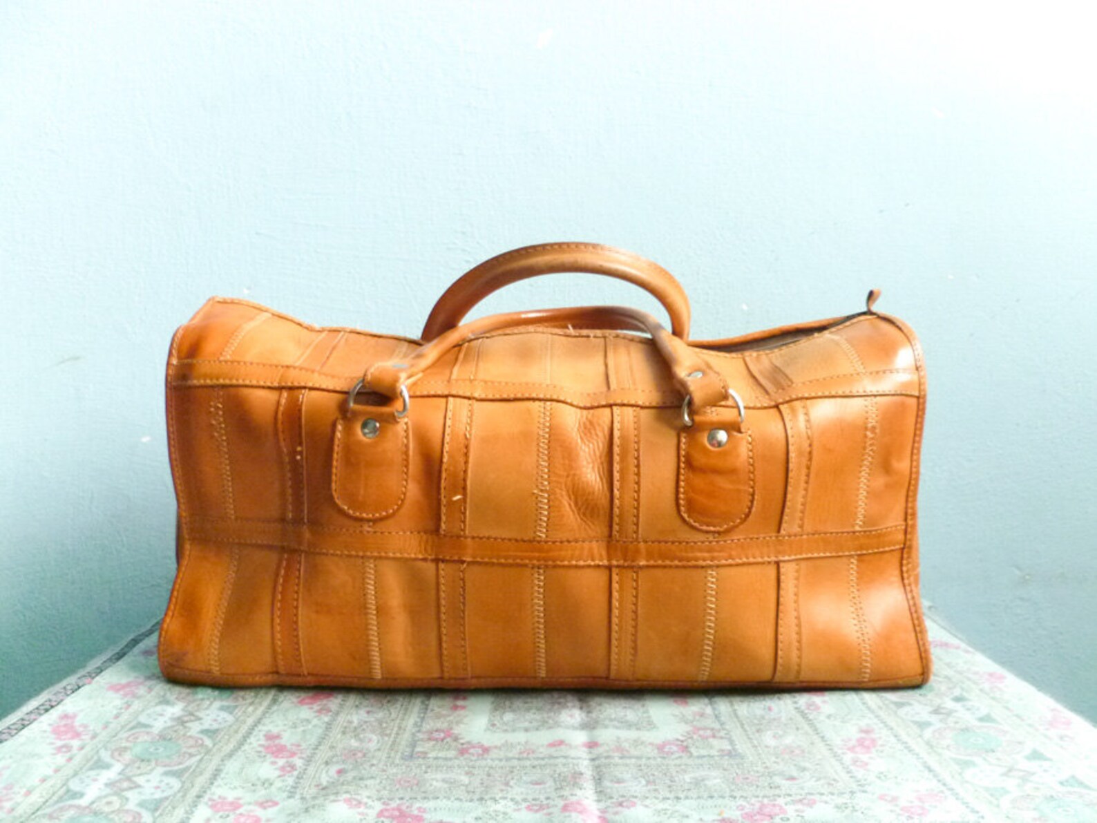 Vintage Leather Weekender Bag Purse / Big Handbag / Travel Bag Etsy