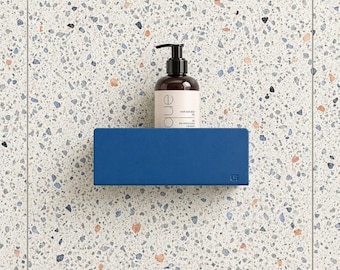 Estante adhesivo para ducha, organizador de baño de aluminio con recubrimiento en polvo, 20 cm