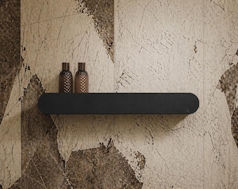 Estante de pared para baño, organizador de ducha de aluminio con bordes redondeados, 48 cm