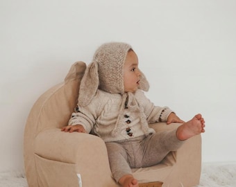Sillón de espuma personalizado para niños – Silla infantil con nombre personalizado en suave tela de terciopelo, asiento ligero para niños en la sala de juegos.