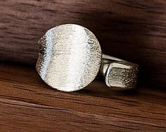 Zilveren open ring, verstelbare stapelring, minimalistische band voor vrouwen, sierlijke statement-sieraden, verjaardagscadeau voor haar