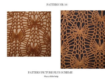 Lace pattern for MACHINE KNITTING, NR 16