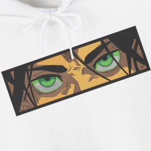 Anime Eren Embroidered Sweatshirt | Eren Hoodie | Unique Anime Gift for Fans | Stylish Embroidered Anime Crewneck | Anime Hoodie & Tee
