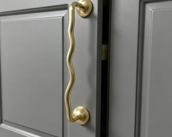 Tirador ondulado para armario, tirador pulido para cajón, herrajes únicos para muebles con forma de onda, tirador moderno para armario de cocina, tirador para puerta de baño, decoración bohemia