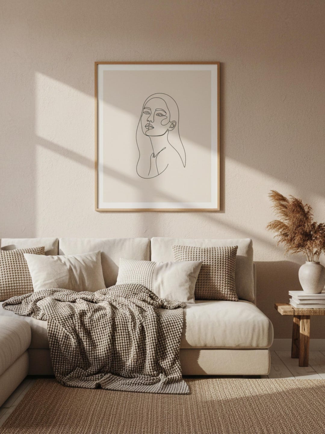 Minimalist Feminine Line Art Printable | Modern Woman Wall Art ...