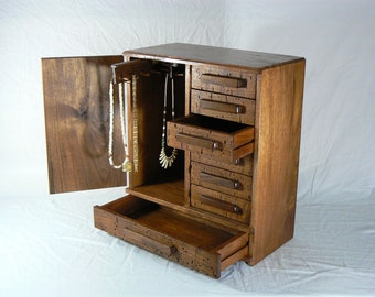 Jewelry Box - Handcrafted - Handmade - Wooden Jewelry Chest - handmade – made by solar energy - Jewelry Storage – Jewelry Organizer
