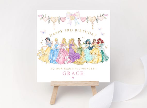 Personalised Disney Princess Birthday Card for Girls | Fairytale Keepsake