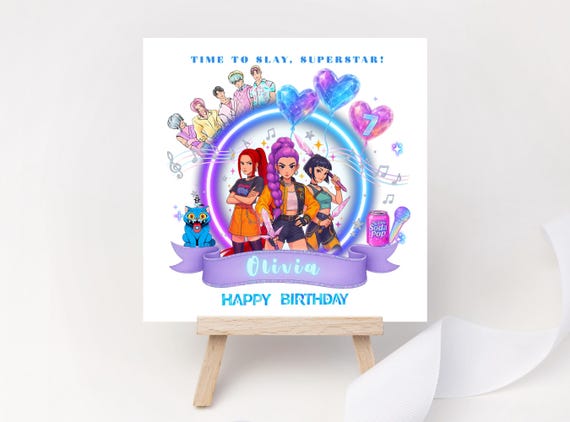 Personalised K-Pop Birthday Card | Demon Hunters Keepsake with HuntrX & Saja Boys