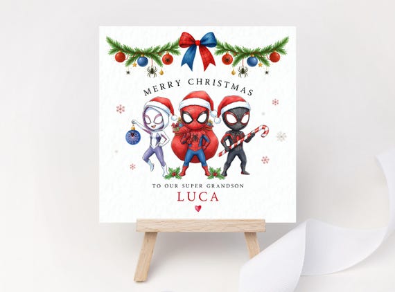 Personalised Superhero Christmas Card: Spidey-Inspired Keepsake