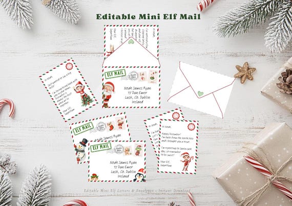 Editable Mini Elf Mail Letters & Envelopes | Elf on the Shelf Printable Set