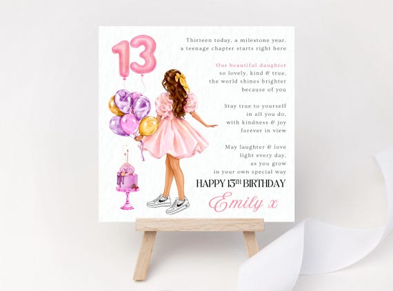 Personalised 13th Birthday Card – Teenage Girl Keepsake