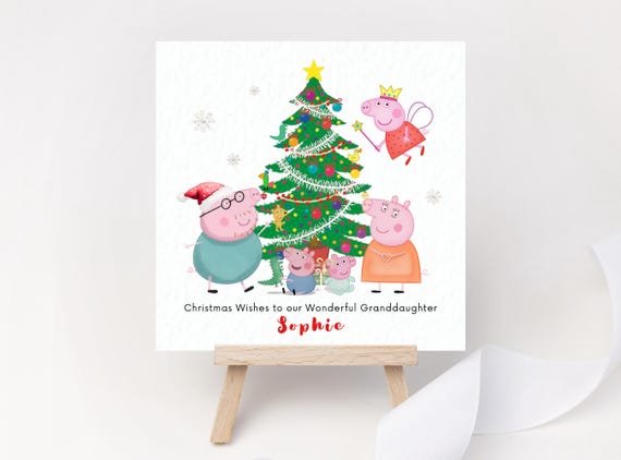 Personalised Pig Family Christmas Card - Kids Christmas Keepsake