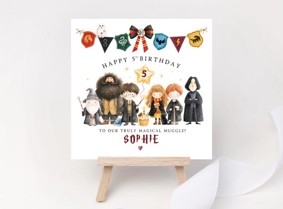 Personalised Harry Potter Birthday Card | Magical Muggle Wizard Keepsake for Boys or Girls