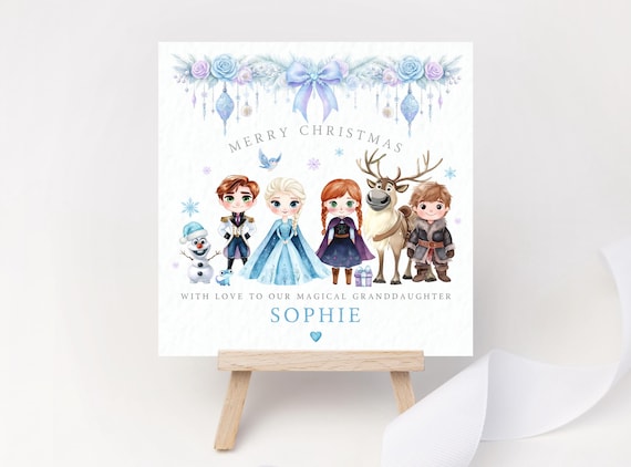 Personalised Frozen Christmas Card – Magical Winter Elsa Princess Card for Girls