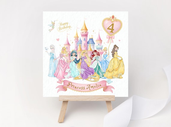 Personalised Princess Birthday Card for Girl – Watercolour Fairy-Tale Keepsake