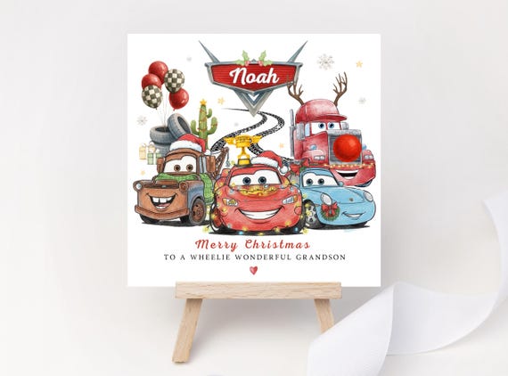 Personalised Disney Cars Christmas Card | Lightning McQueen & Friends