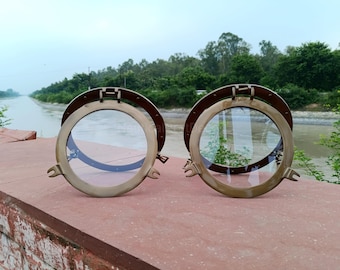 Antique Brass Nautical Maritime Ship Boat Window & Wall Mirror Porthole ~ Home Decor Christmas Gift