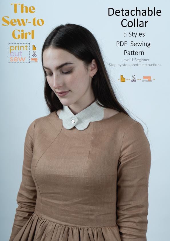 Faux Col en coton de couleur Blanc, 1 ou 2 boutons, Article