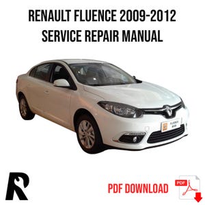 Renault Fluence 2009-2012 Service Manual Repair, Workshop Service Repair, INSTANT Download PDF