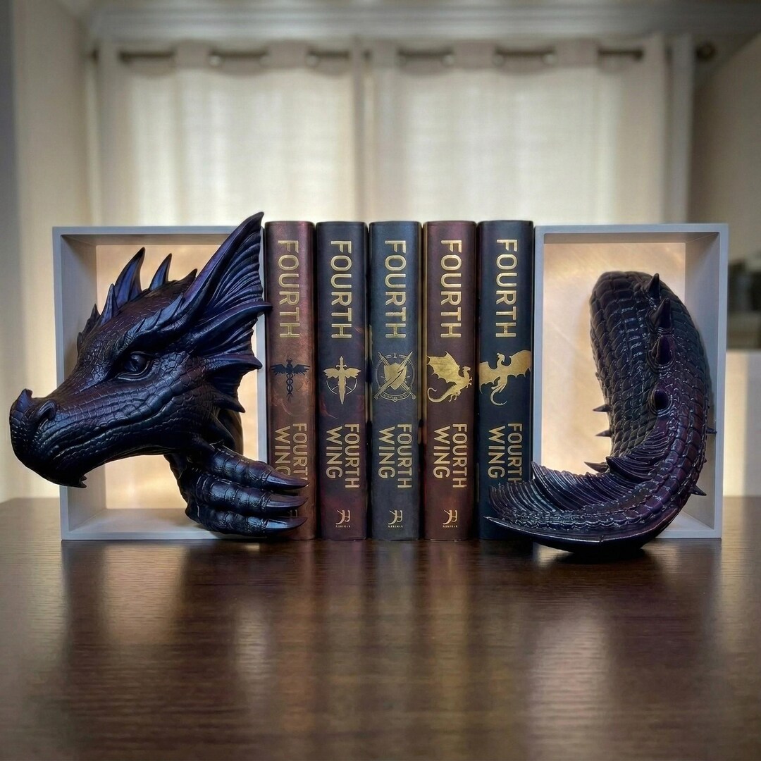 3D Print Dragon Book Nook: Book Shelf Decoration, Decor for Readers - Etsy