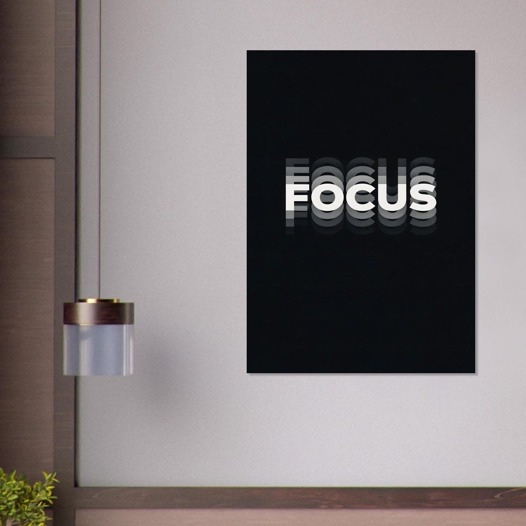 Text Focus Poster Focus Poster, Focus, Wall Art, Motivational Quote, Saying Poster ...