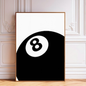 8 Ball Poster, Billard Poster, Männer Poster, Wohnzimmer Post, Wandkunst, Retro Poster, Vintage Poster