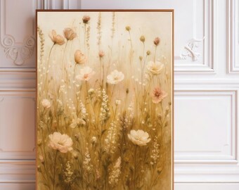 Plakat z kwiatami łąkowymi, kwiaty, natura, słońce, lato, plakat vintage, plakat retro, plakat do jadalni, plakat do kuchni, plakat do salonu